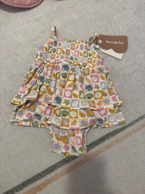 Brave Little Ones Multicolor Shell-Print Ruffle Baby Dress